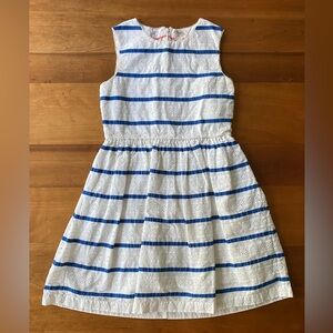 Johnnie b girl’s 13-14 y.o. blue-and-white striped dress w/ eyelet embellishment